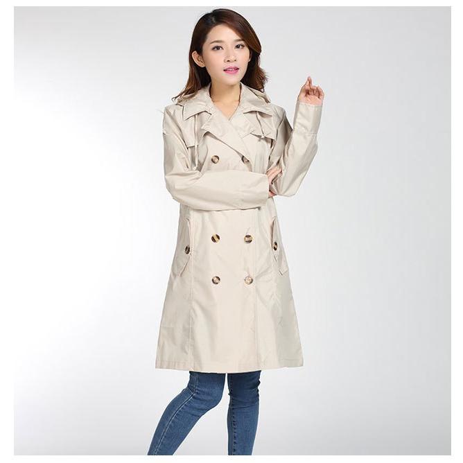 レインコート トレンチコート風 フードつき ギンガムチェック 無地 光沢 防水 軽量 ロング Aライン ダブルボタン ベルト付き レディース 自転車 Ta0 Candyz Pro 通販 Yahoo ショッピング