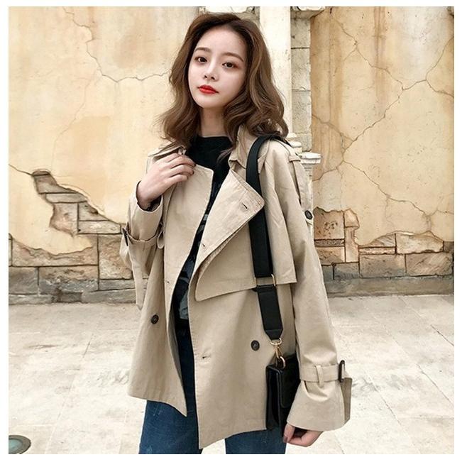 超目玉セール トレンチコート ショート丈 レディース ダブルボタン ラグラン ゆったり 大きいサイズ 薄手 軽い 春秋 アウター カジュアル Tbja0 Candyz Pro 通販 Yahoo ショッピング