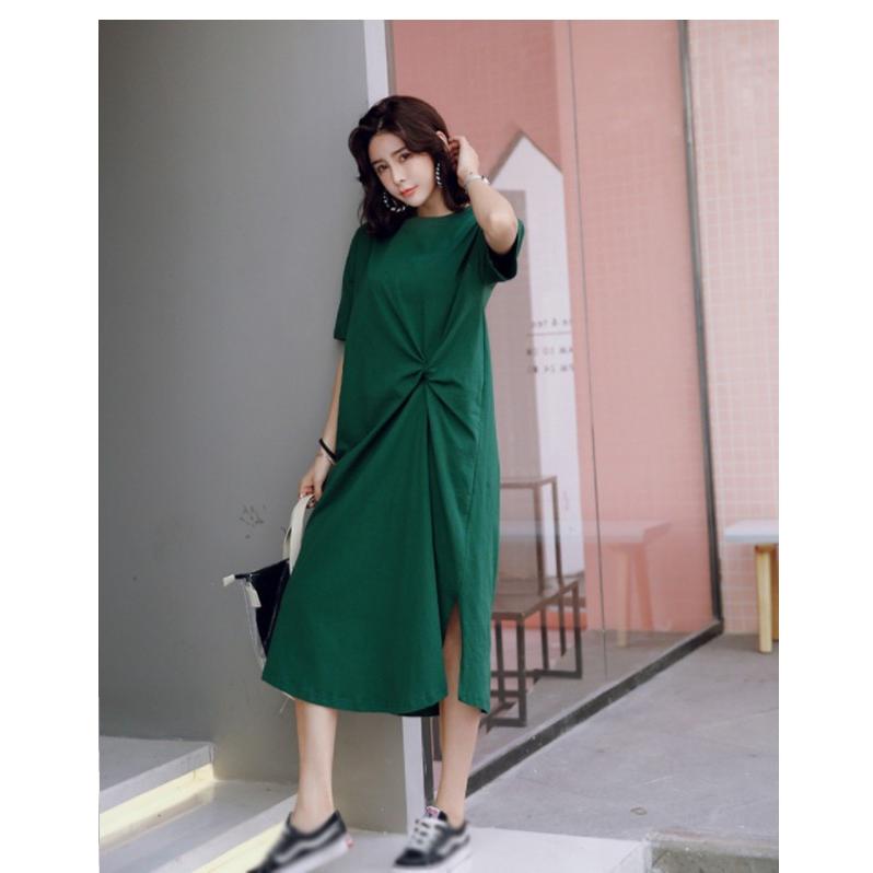 Tシャツワンピース 半袖 ロング 無地 結び目 スリット アシンメトリー ゆったり 春秋 レディース カットソー ワンピース カジュアル ルームウェア The90 Candyz Pro 通販 Yahoo ショッピング