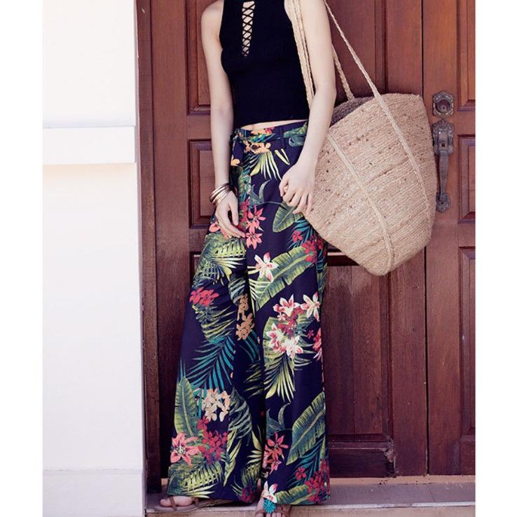 期間限定価格 ガウチョパンツ ボタニカル柄 ハワイアン 水着の上に履く レディース ワイドパンツ リボン 大きいサイズ 春秋 リゾート ビーチウェア Tj2b0 Candyz Pro 通販 Yahoo ショッピング
