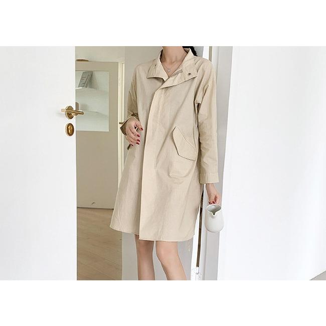 超目玉セール ロングコート レディース ドルマンスリーブ バックギャザー入り 立ち襟 カジュアル 春秋 アウター スプリングコート ドロップショルダー Thqf0 Candyz Pro 通販 Yahoo ショッピング