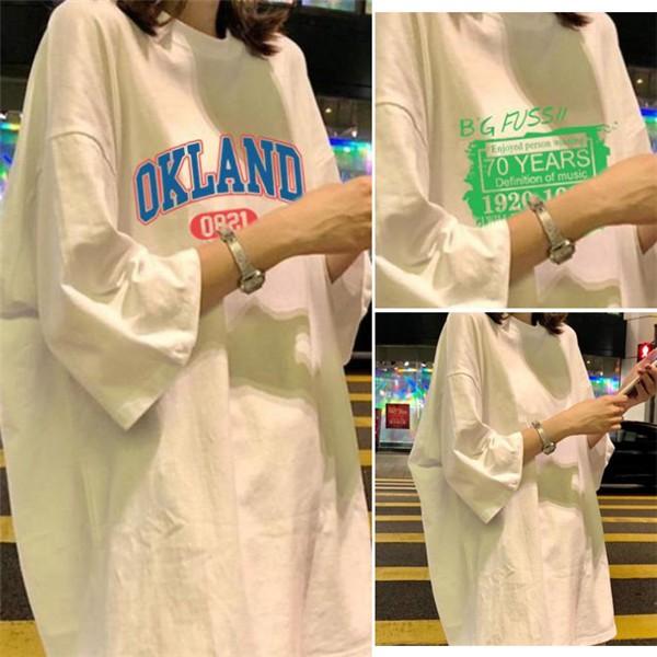 ロングtシャツ レディース 半袖 ロンt 白 無地 ロゴ プリント 五分袖 ドロップショルダー ゆったり 長め 大きいサイズ カジュアル 春秋 Tsa0 Candyz Pro 通販 Yahoo ショッピング