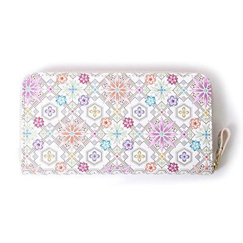 在庫あり即日出荷の ラウンドファスナー 浅草文庫革 友禅染 長財布 横 約19 5cm 浅草文庫革 花菱 ハナビシ 柄 江戸小紋 財布 サイフ ラウンドファスナー ラウンドジップ ピンク A B00qtd2taq 2127 Cocoroストア 楽天ランキング1位