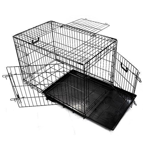 プチリュバン スリードア 折りたたみ式 ペットケージ LL 幅91×奥行55.5×高64cm トレイ付 スチール制