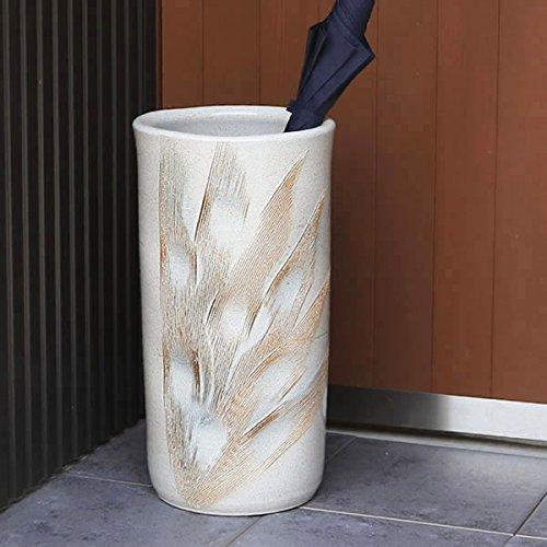 新品同様 信楽焼 白くし目彫り傘立て 白 Kt 0157 おしゃれ 陶器 笠立て しがらき焼 傘立て Hqpt Com