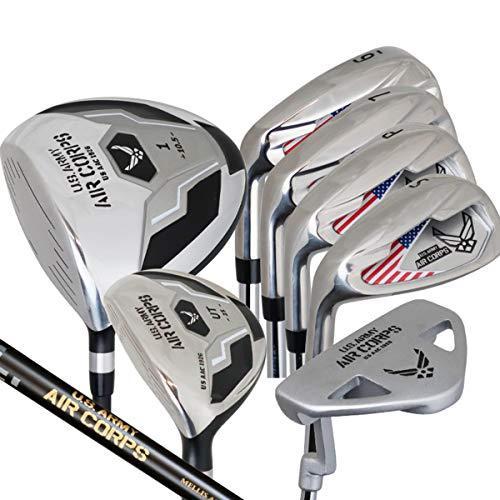 レフティー US ARMY AIR CORPS ゴルフクラブセット 9本組 (1W，UT，#6-9，PW，SW，PT) セミワンレングス採用モデル クラブセット AIR US ARMY