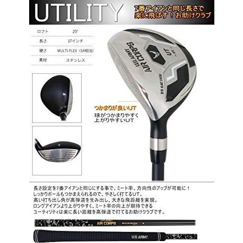レフティー US ARMY AIR CORPS ゴルフクラブセット 9本組 (1W，UT，#6-9，PW，SW，PT) セミワンレングス採用モデル クラブセット AIR US ARMY