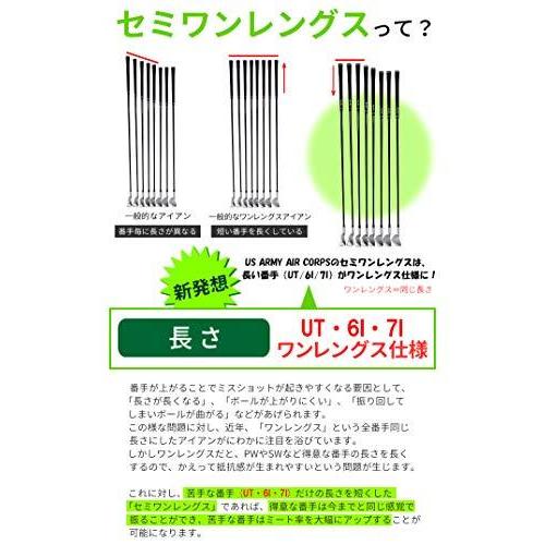 レフティー US ARMY AIR CORPS ゴルフクラブセット 9本組 (1W，UT，#6-9，PW，SW，PT) セミワンレングス採用モデル クラブセット AIR US ARMY