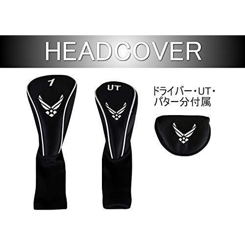 レフティー US ARMY AIR CORPS ゴルフクラブセット 9本組 (1W，UT，#6-9，PW，SW，PT) セミワンレングス採用モデル クラブセット AIR US ARMY