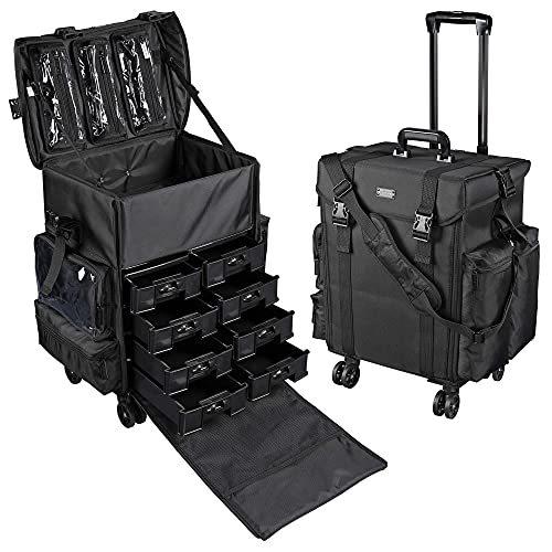 BYOOTIQUE 2IN1 メイクボックス キャリーバッグ キャスター付き プロ用 大容量 多機能 メイク キャリーケース 美容 キャリーバッグ 大容量