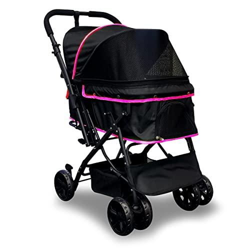 AWESOME/オーサム】 対面式 折りたたみ ペットカート ブラック