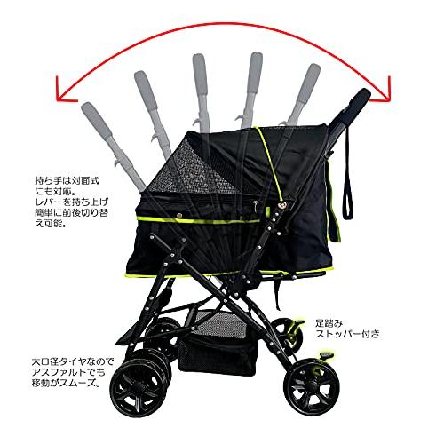 AWESOME/オーサム】 対面式 折りたたみ ペットカート ブラック