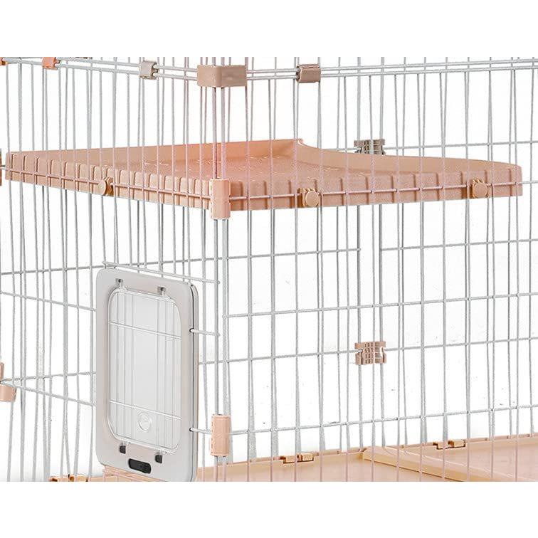 猫 ケージ 2段 キャットケージ 幅広設計 猫ドア付き ハンモック付き 大型 猫ゲージ おしゃれ キャットハウス ? 