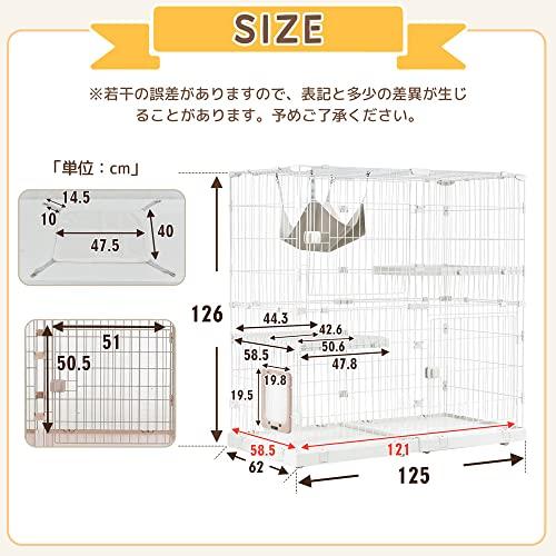 動作確認 猫 ケージ 2段 キャットケージ 幅広設計 猫ドア付き ハンモック付き 大型 猫ゲージ おしゃれ キャットハウス ? 【EIM2342473057】(14326円)