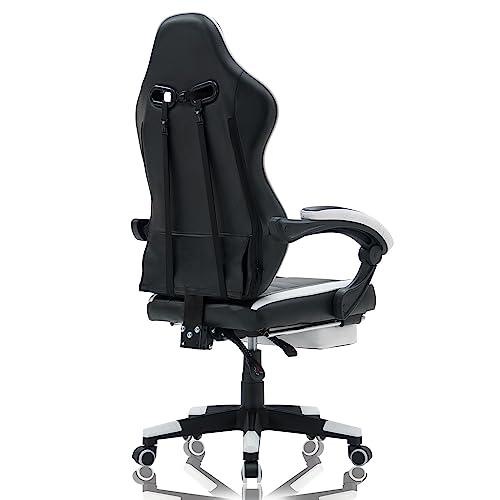 NIONIK ゲーミングチェア オットマン付き リクライニング 連動