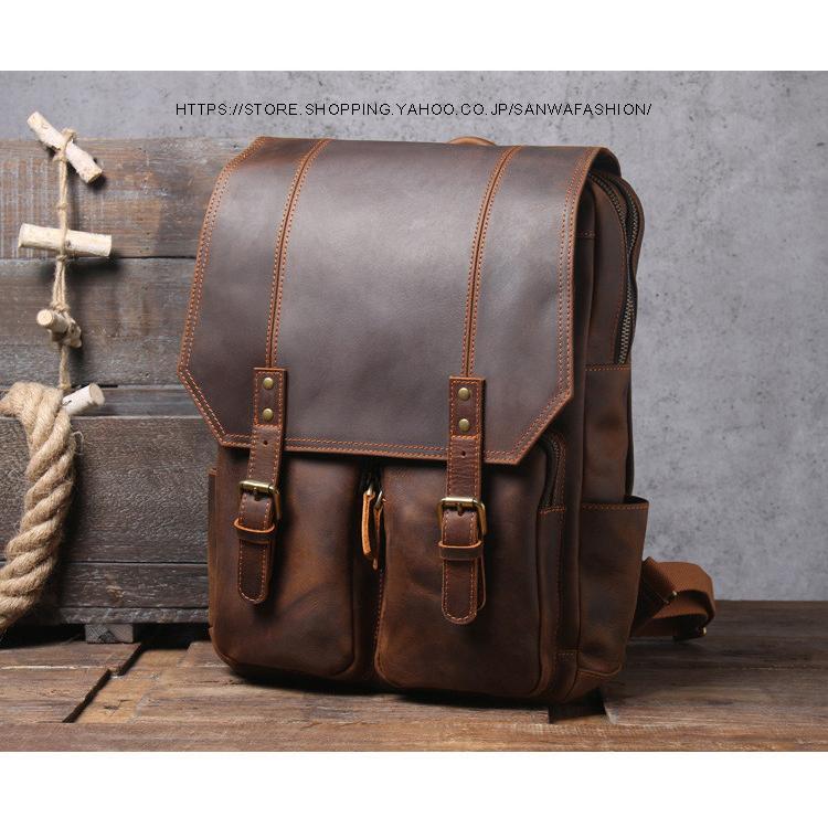 リュック　メンズ　リュックサック 本革　牛革　デイパック　ビジネス　バックパック　レザー　通勤通学　旅行　出張　アウトドア　自転車鞄　カバン　男女兼用 iPad 人気