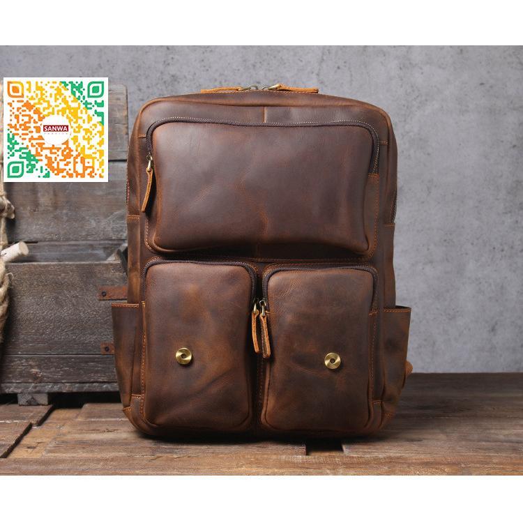 リュック　メンズ　リュックサック 本革　牛革　デイパック　ビジネス　バックパック　レザー　通勤通学　旅行　出張　アウトドア　自転車鞄　カバン　男女兼用 iPad 人気