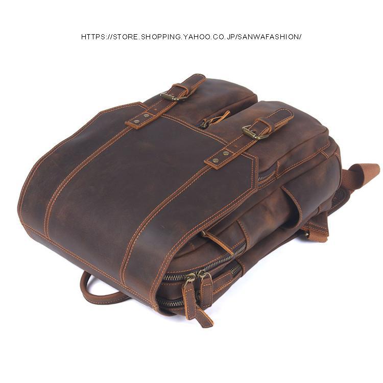 リュック　メンズ　リュックサック 本革　牛革　デイパック　ビジネス　バックパック　レザー　通勤通学　旅行　出張　アウトドア　自転車鞄　カバン　男女兼用 iPad 人気