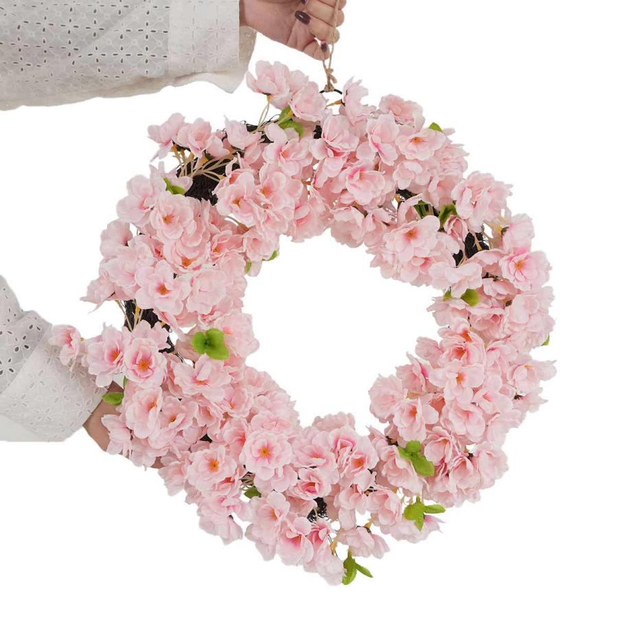 ストア・エキスプレス リース 花 玄関 造花_【直径48cm】桜リース 1個_