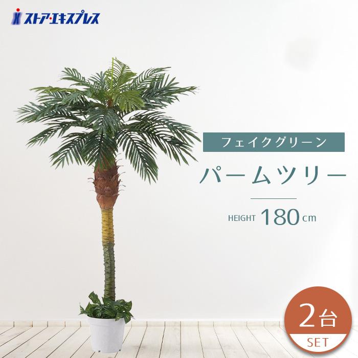 フェイクグリーン 観葉植物 フェイク 人工観葉植物_【2台セット】デラックスパームツリー_61-173-5-2_8724-730（Yahoo!・ストア・エキスプレス-業務用店舗什器）