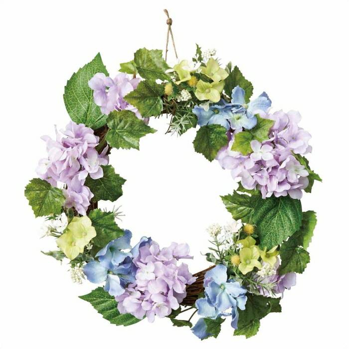 ストア・エキスプレス リース 花 玄関 造花_【直径30cm】あじさい造花