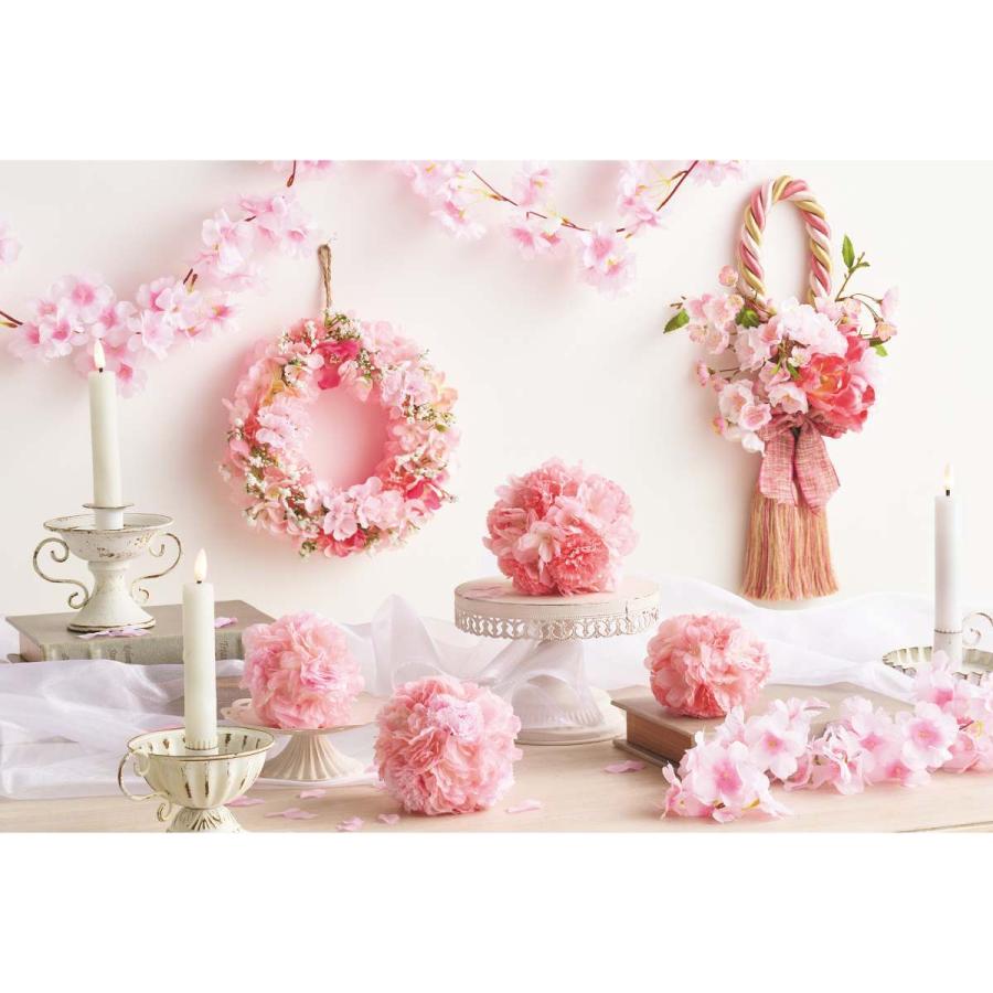 ストア・エキスプレス リース 花 玄関 造花_桜タッセル造花リース 長さ