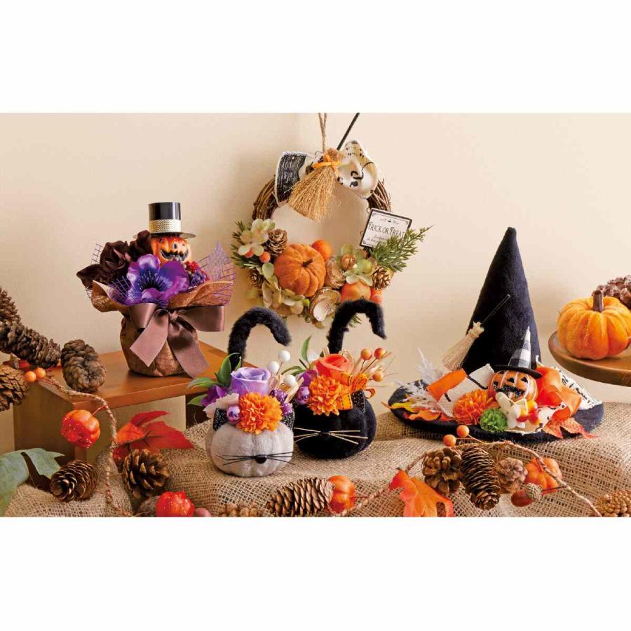 ハロウィン パンプキン 造花 リース 玄関飾り ストア・エキスプレス リース ハロウィン 玄関 造花_【直径23cm