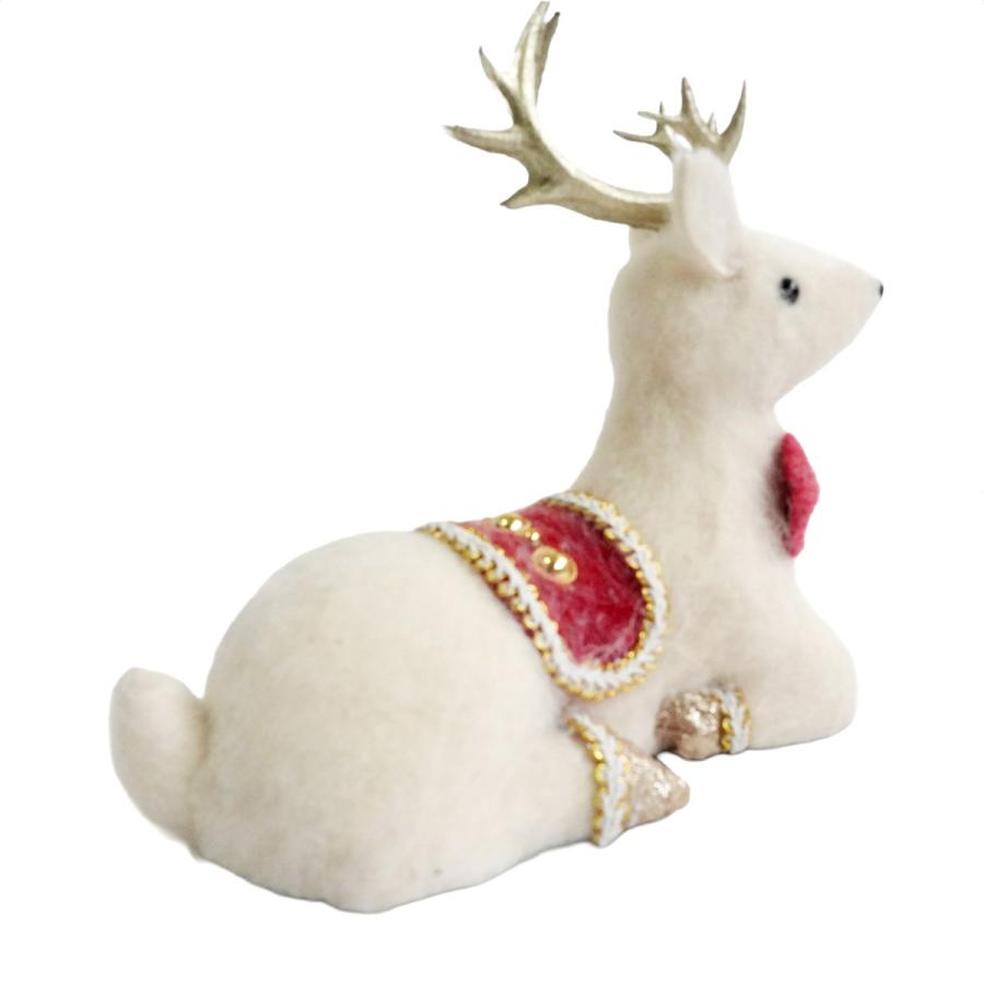 クリスマス 飾り 飾り付け 装飾_ふわふわトナカイオブジェ おすわり 1