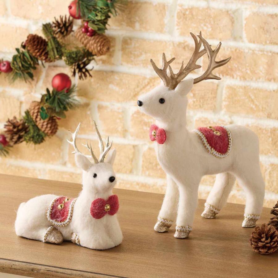 クリスマス 飾り 飾り付け 装飾_ふわふわトナカイオブジェ おすわり 1 