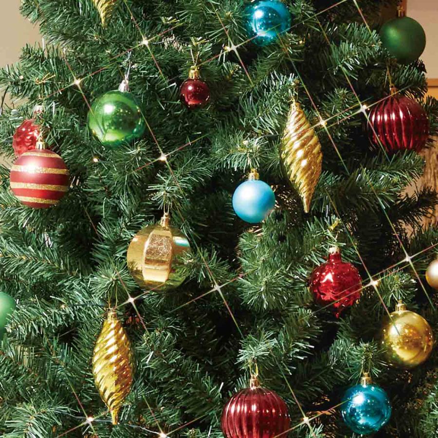 クリスマスツリー 240cm ledライト 北欧_ウッドポットクリスマスツリーセット カラフル 高さ240cm 1セット_58-13-3-4_8162-2666_2