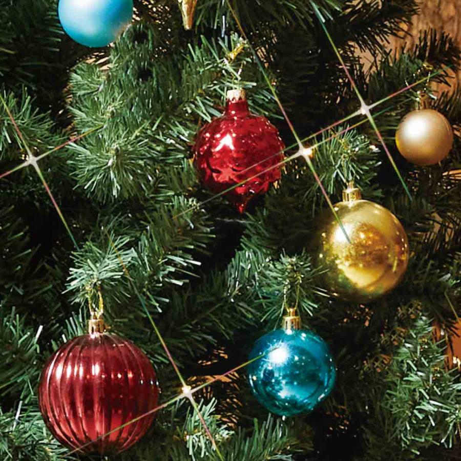クリスマスツリー 240cm ledライト 北欧_ウッドポットクリスマスツリーセット カラフル 高さ240cm 1セット_58-13-3-4_8162-2666_3