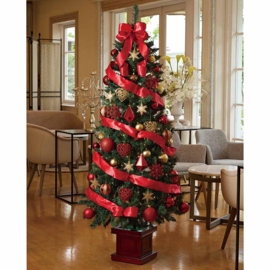 クリスマスツリー 180cm ledライト 北欧_スクエアベース スリム