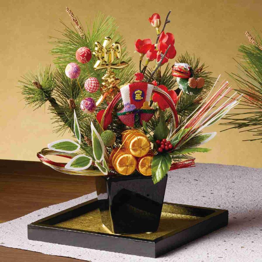 正月飾り 玄関 置物_正月飾り (台座付き) 俵 1個_58-182-5-1_7892-5374