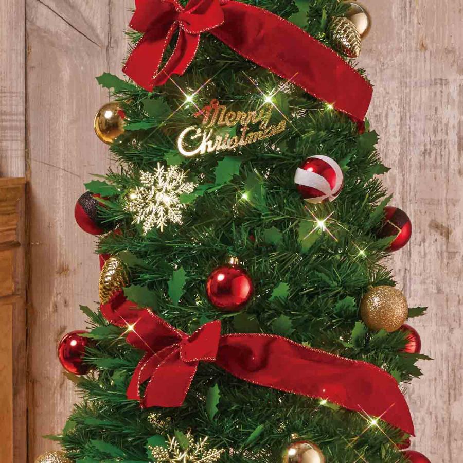 クリスマスツリー 180cm ledライト 北欧_ライト付きポップアップ