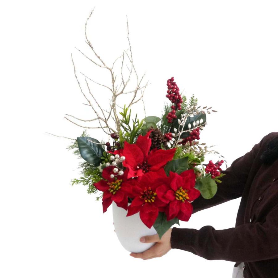 造花 インテリア 観葉植物 アレンジメント_クラシカルポインセチア造花