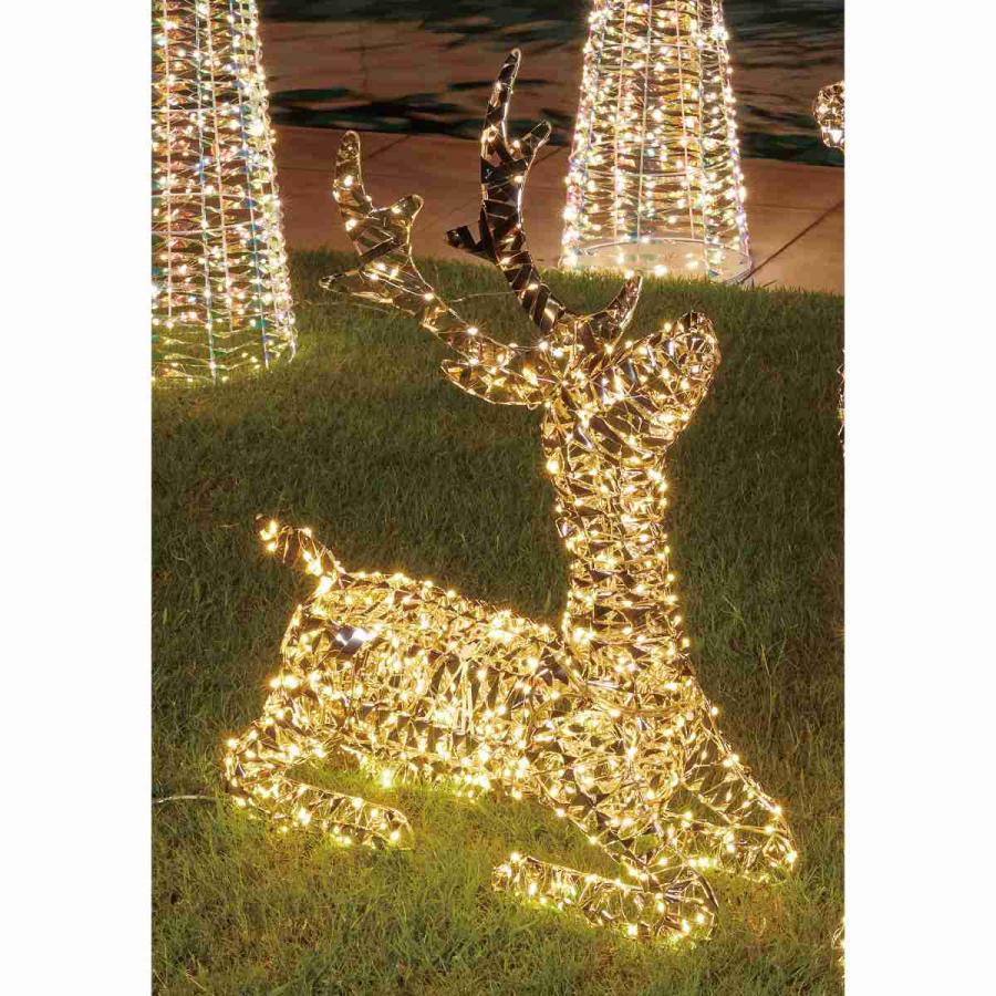 イルミネーション 屋外 led おしゃれ_LEDホログラムリボン トナカイ