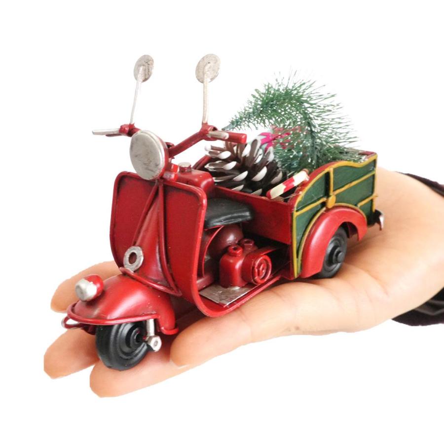 クリスマス 飾り 飾り付け 装飾_ティンクリスマスカー レッドバイク 1