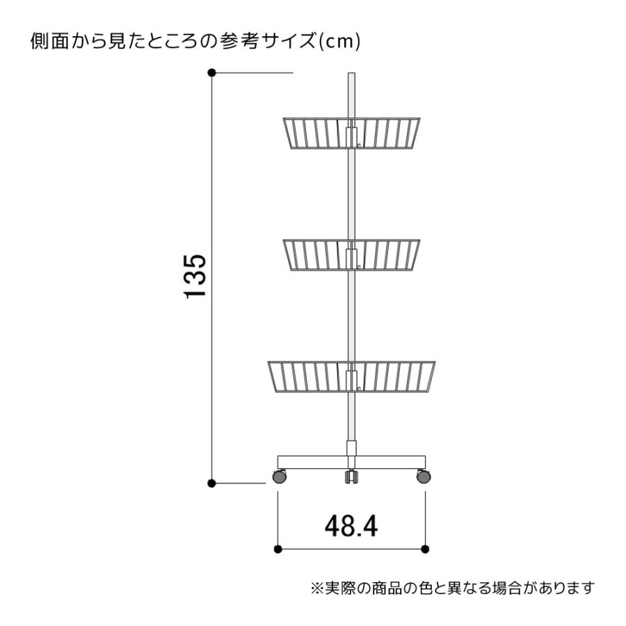ストア・エキスプレス 回転 什器 陳列 _回転3段カゴ什器 1台_61-102-9