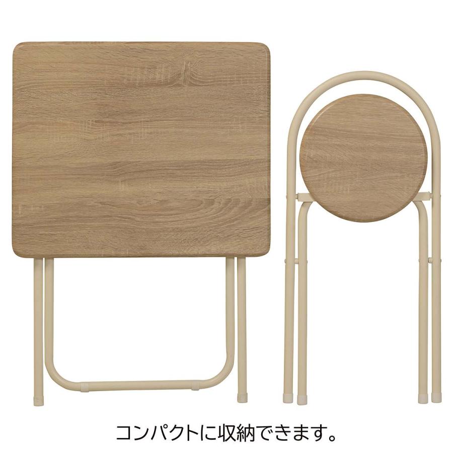 ストア・エキスプレス 折りたたみテーブルセット ナチュラル 1セット_