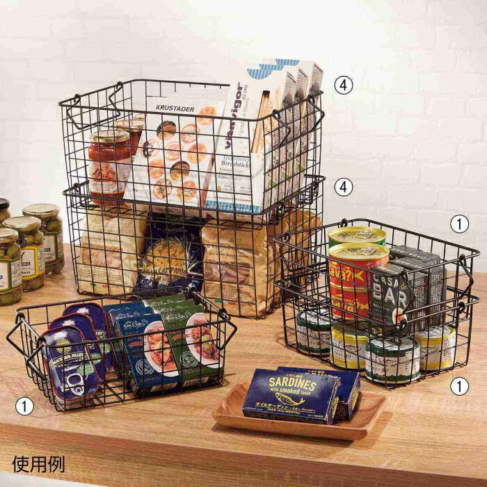 黒 ワイヤーバスケット 収納用 ストア・エキスプレス ワイヤーバスケット ワイヤーかご 収納