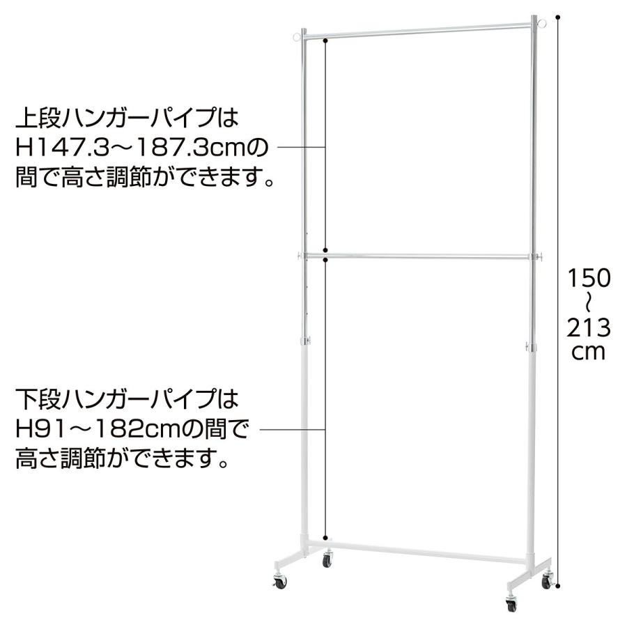 ストア・エキスプレス 重量用2段ハンガーラック 幅120cm 黒 1台_61-818 