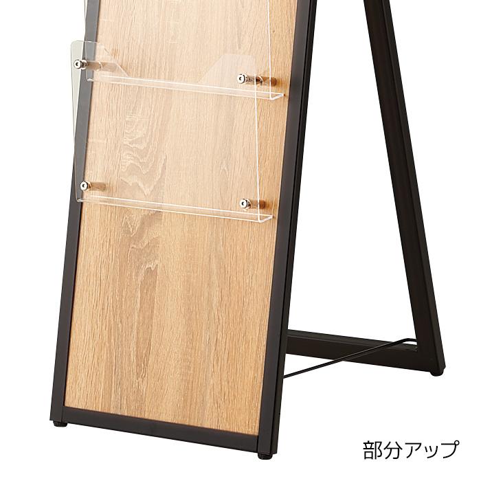 カタログスタンド パンフレットスタンド マガジンラック_ウッドカタログスタンド ラスティック柄 2列 1台_61-799-83-3_7011-1432の画像
