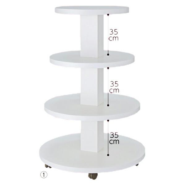 【専用ページ】店舗什器　白　棚　陳列台　ディスプレイ　2台 ストア・エキスプレス テーブル 什器 陳列台 販売台_多段式ラウンド
