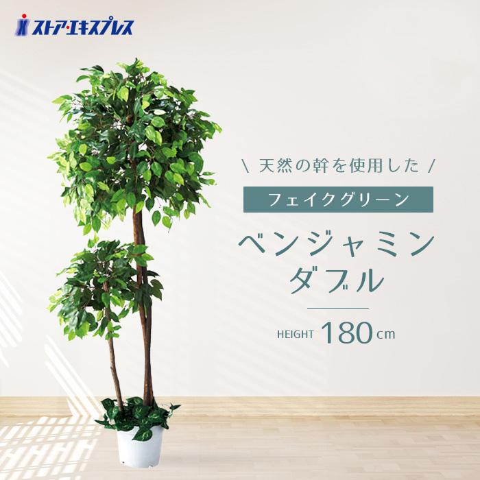 フェイクグリーン 観葉植物 フェイク 人工観葉植物_ベンジャミン ダブル 人工樹木 H180cm 1台_61-428-23-1_8724-4724