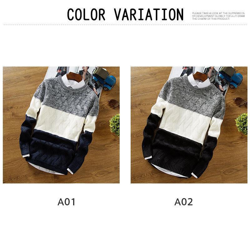 ニットセーター メンズ 暖 あったか 秋冬 クルーネック トップス 上品