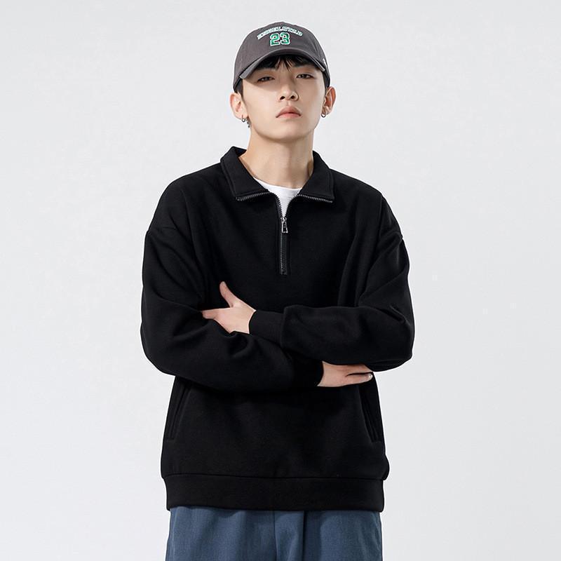 ゴルフウェア メンズ ポロシャツ ゴルフシャツ ハーフジップ プルオーバー トレーナー ハイネック シンプル ゆったり 防寒 通学 通勤 春 秋冬 | ブランド登録なし | 01