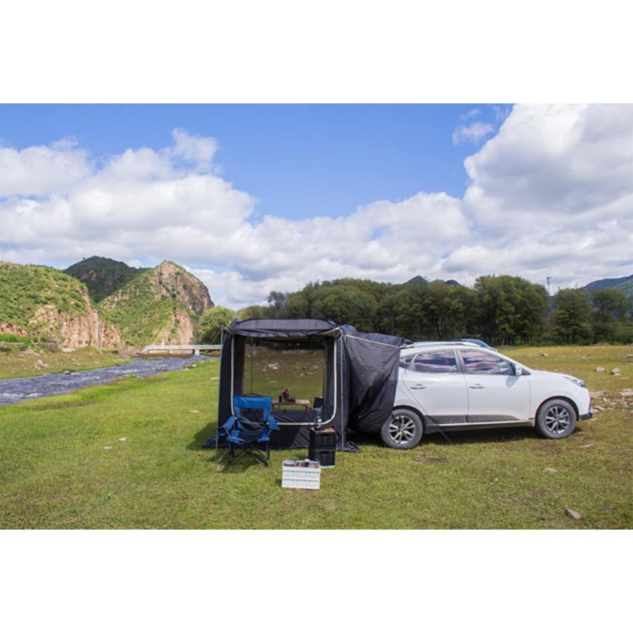 防災対策 テント カーサイドタープ 2022トランクテント車中泊テントポップアップテント キャンプ 日よけ 車と連結 SUVラポップアップテント 防水?UV機能 メッシ 