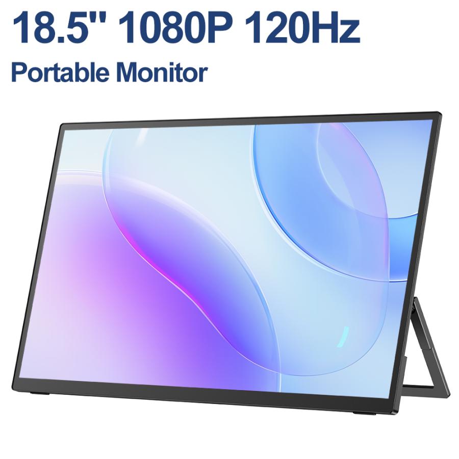 在庫処分 18.5インチ FHD フルHD 最大120HZ モバイルモニター ゲーミングモニター PC液晶モニター mini HDMI、Type-Cポート 30日保証 の商品画像