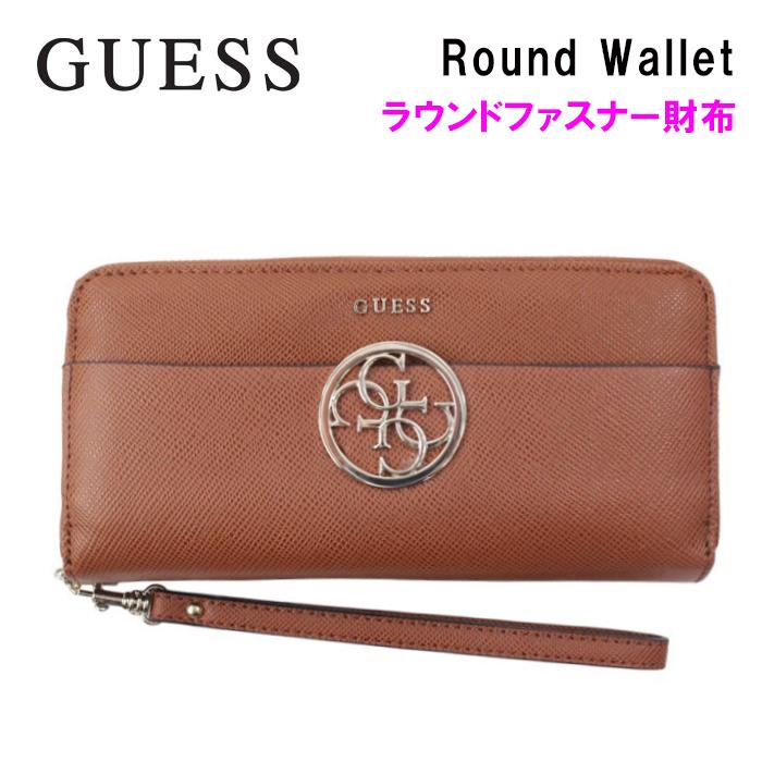 GUESS（ゲス） 財布 VG669146 COGNAC GUESS サークルプレートデザイン