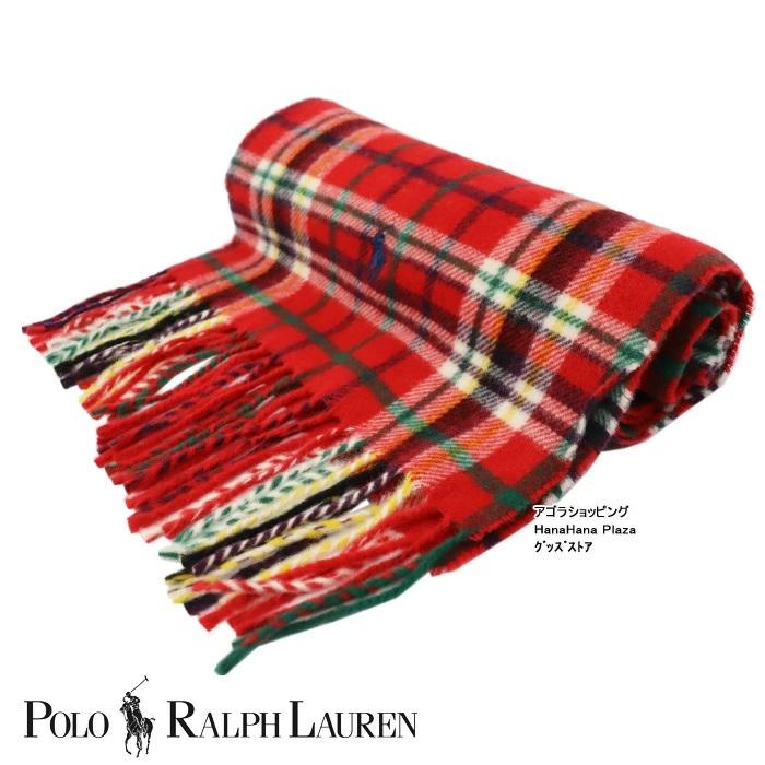 新品　Polo Ralph Lauren ポニー　カシミヤ入　チェック マフラー POLO RALPH LAUREN（ポロ・ラルフローレン） 並行輸入品 ポロ ラルフ